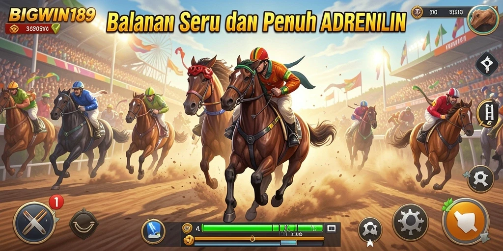 Screenshot gameplay Racing dari BIGWIN189 yang menunjukkan kecepatan dan adrenalin.