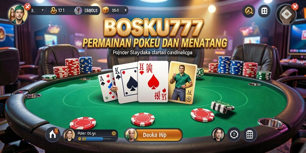 Tampilan gameplay Poker yang menegangkan di BOSKU777.