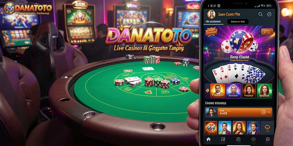 Tampilan gameplay Live Casino dengan dealer langsung di <strong>DANATOTO</strong>.