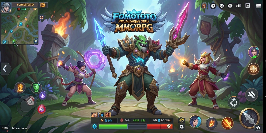 Screenshot gameplay FOMOTOTO yang menunjukkan aksi seru dalam dunia MMORPG.