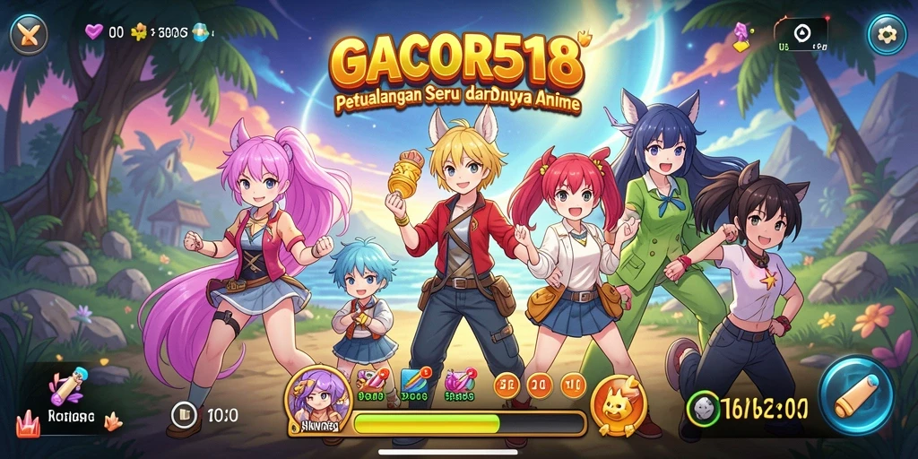 Tampilan gameplay GACOR518 yang menakjubkan dengan karakter anime.