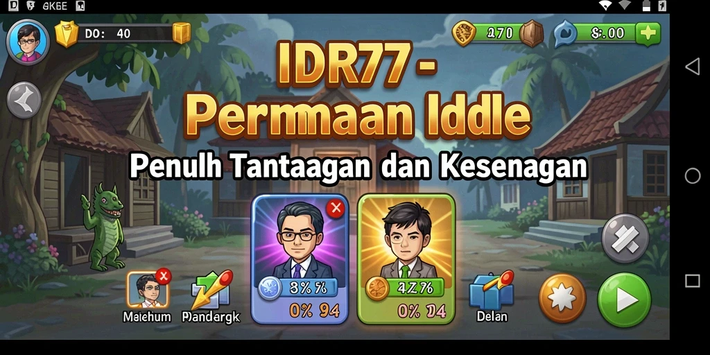 Screenshot utama IDR77 menampilkan gameplay Idle yang menarik dan interaktif.