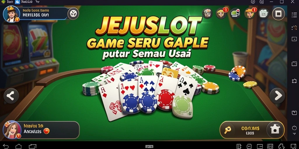 Tampilan gameplay seru dari JEJUSLOT, mainkan Gaple sekarang!
