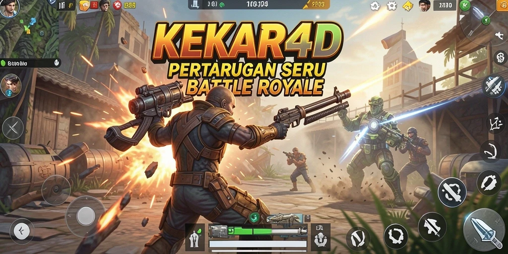Gameplay seru dalam KEKAR4D yang penuh aksi Battle Royale.