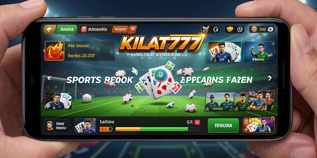 Screenshot KILAT777 menampilkan tampilan utama aplikasi Sportsbook.