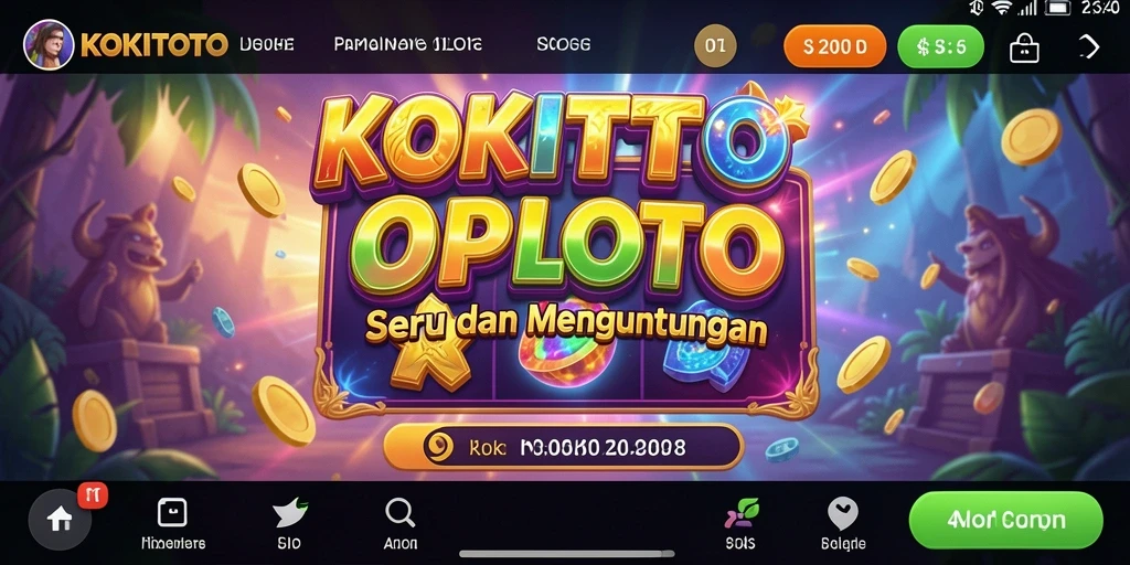 Tampilan gameplay KOKITOTO yang mendebarkan dan penuh warna.