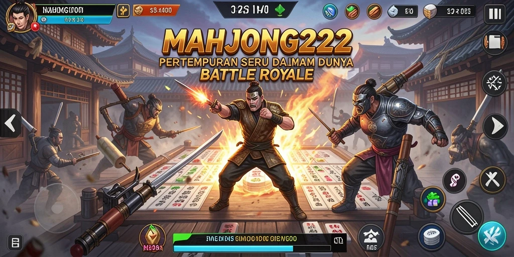 Tampilan seru dari gameplay Battle Royale di MAHJONG222.