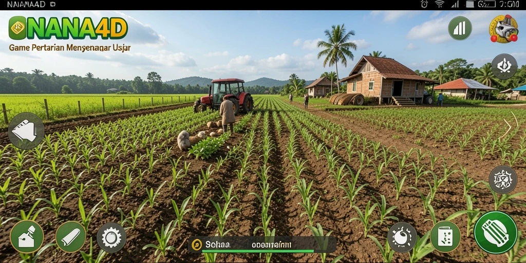 Gambaran gameplay seru di NANA4D dengan elemen pertanian menawan.