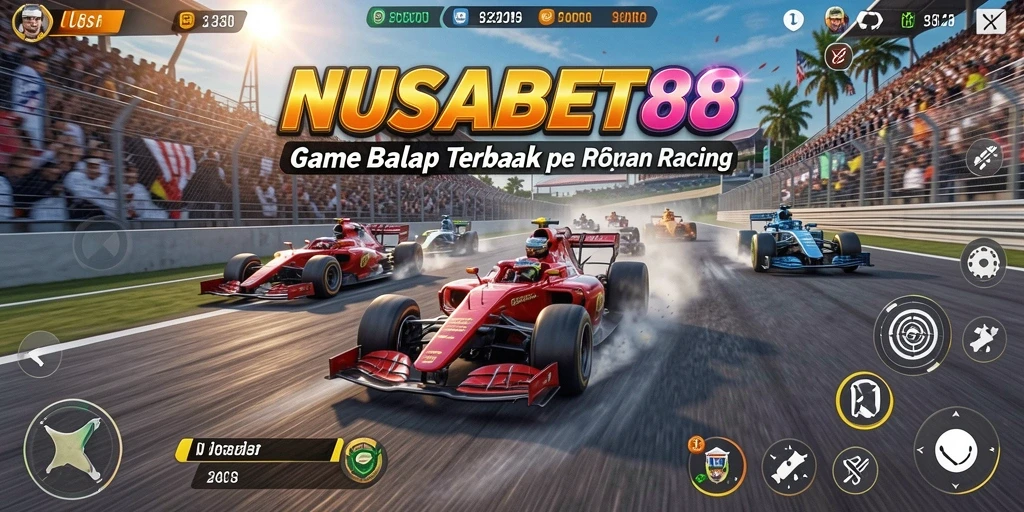 Tampilan gameplay NUSABET88 yang penuh aksi balapan.