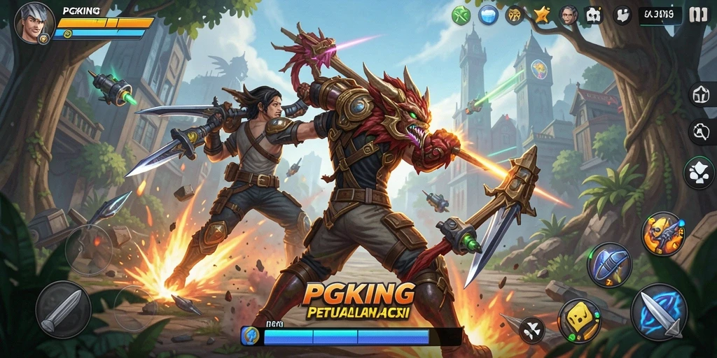 Tampilan gameplay PGKING yang mendebarkan dan penuh aksi.