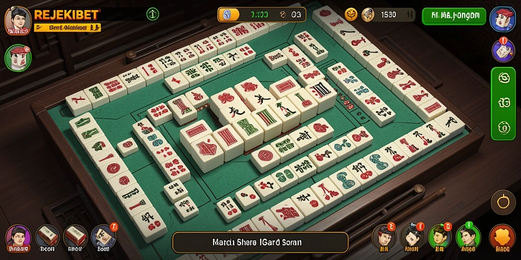 Gameplay menarik dari REJEKIBET yang menampilkan papan Mahjong.