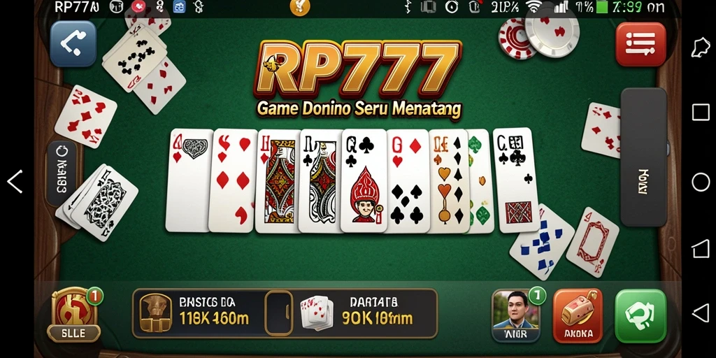 Screenshot gameplay menampilkan keseruan bermain Domino di RP777.