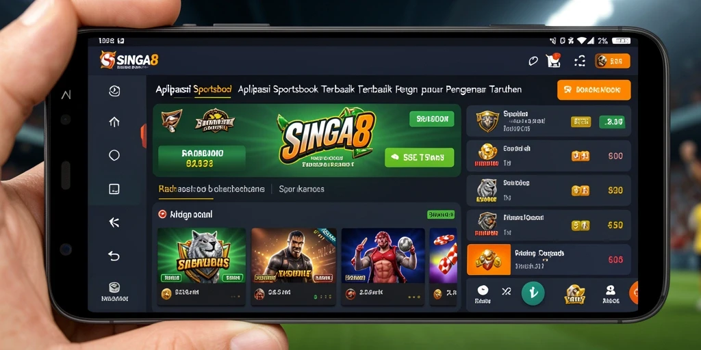 Antarmuka aplikasi SINGA8 saat melakukan taruhan olahraga.