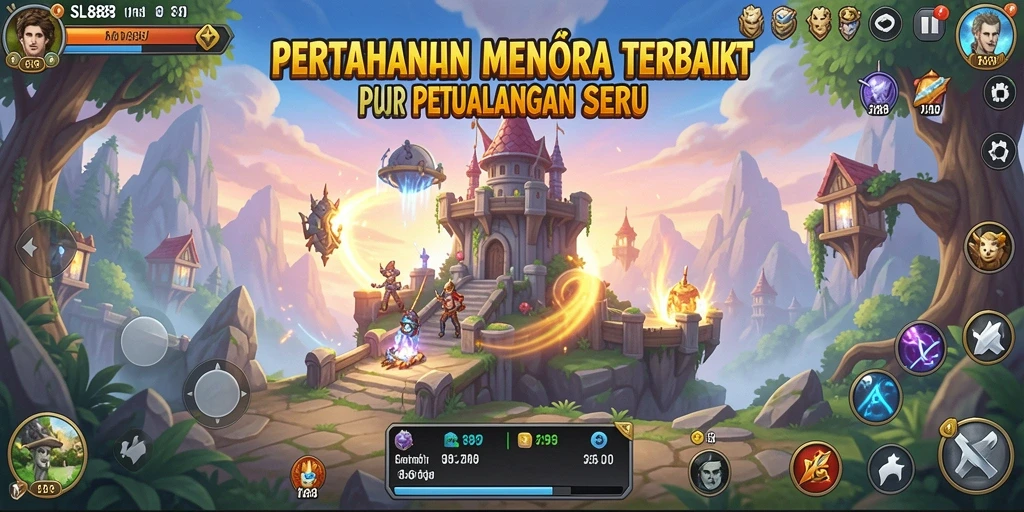 Screenshot gameplay SL888 dengan aksi menara pertahanan yang mendebarkan.