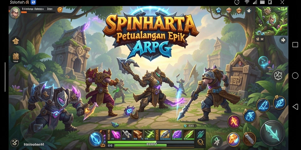 Tangkapan layar menunjukkan momen seru dalam gameplay ARPG SPINHARTA.